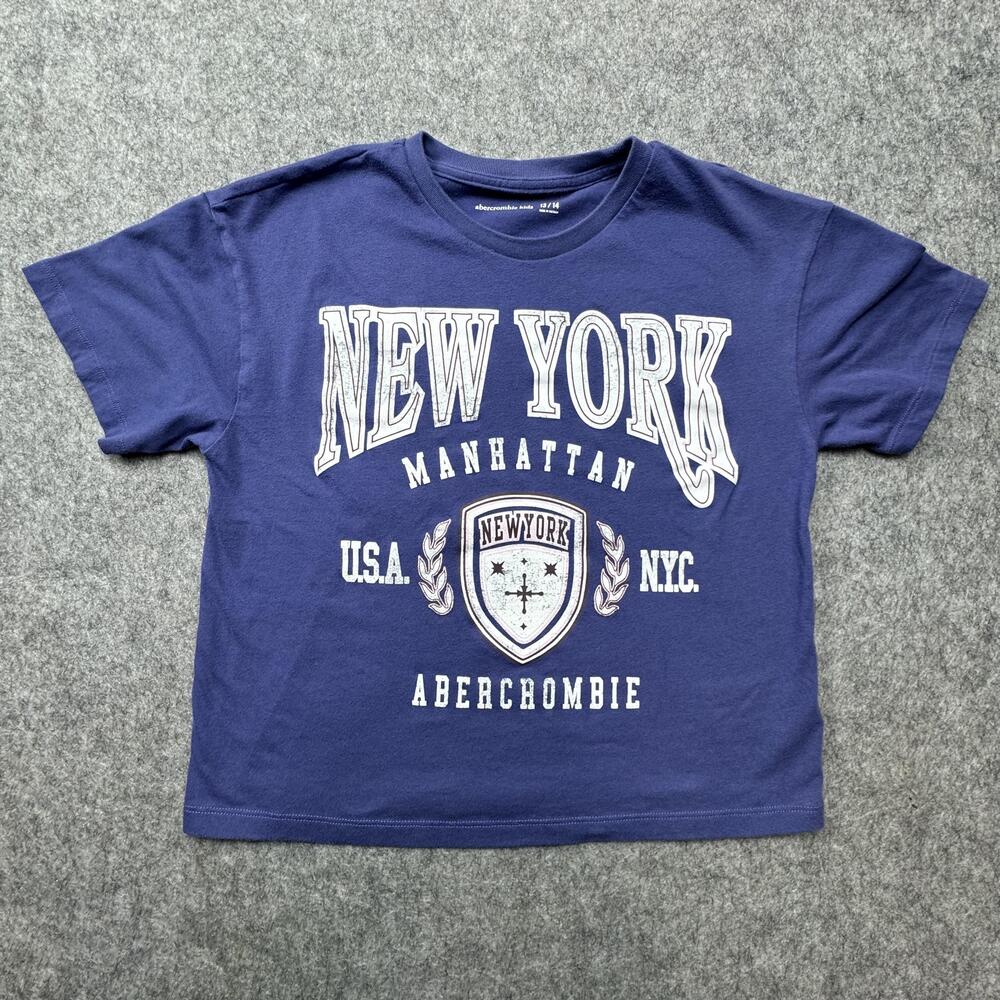 Abercrombie Kids Baggy Y2k fit 13/14 New York Manhattan Graphic Tee fits Adult S